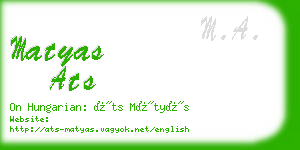 matyas ats business card